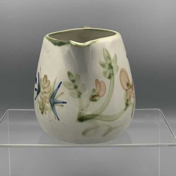 Vtg Louisville Stoneware Water Juice Glazed Pitcher Bird Hummingbird Chickadee - Picture 6 of 11